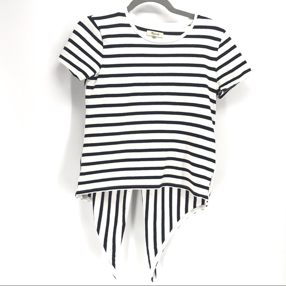 Madewell Striped split back Top - Picture 2 of 6